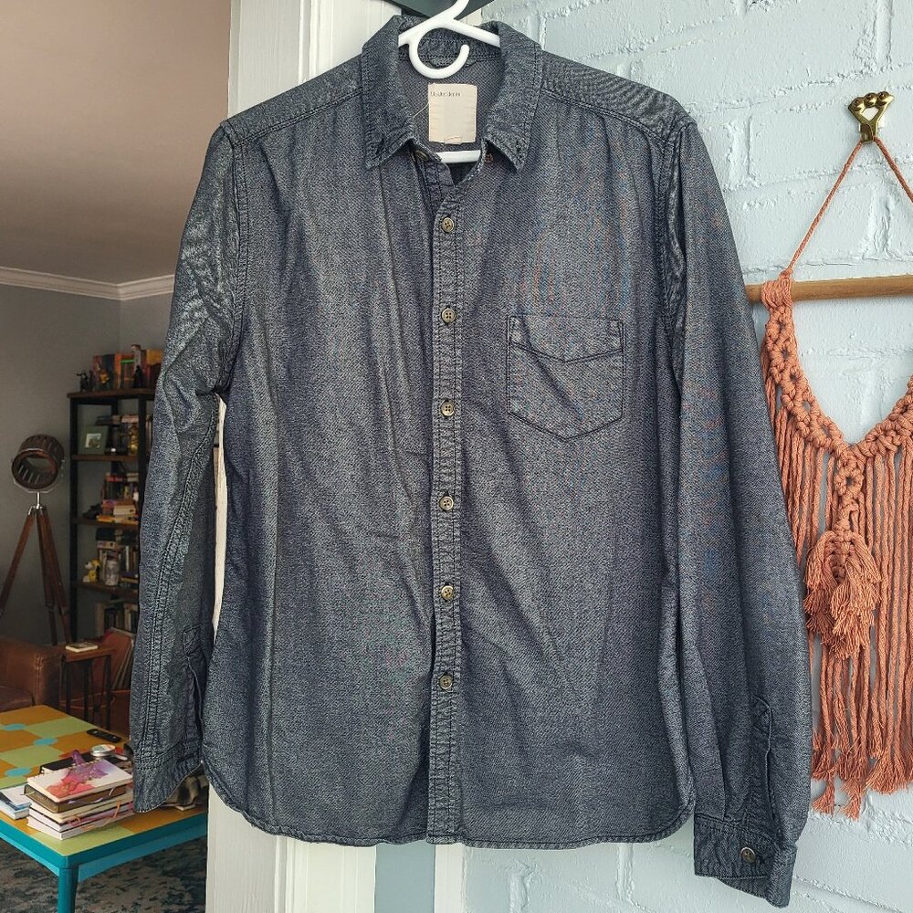 Charcoal Life After Denim Button-Down Men's Shirt - Medium